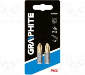 GRAPHITE Screwdriver bit; Phillips; PH2; 1/4"