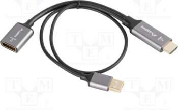 LANBERG Adapter; DisplayPort socket,HDMI plug