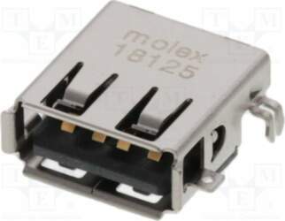 MOLEX Connector: USB A; socket; on