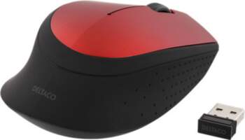 Mouse DELTACO, wireless, 1200 DPI, red
