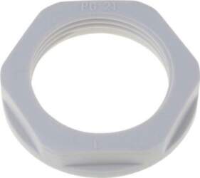 Nut; PG21; polyamide; 36mm; grey; Thread: