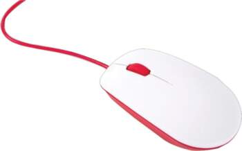 Official Raspberry Pi Mouse, Red/White, Wired
