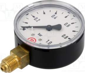 PNEUMAT Manometer; 0÷1bar; bottom connection; Thread: