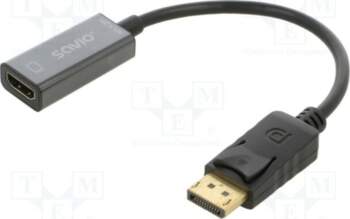 SAVIO Adapter; DisplayPort plug,HDMI socket