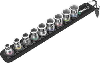 Socket: 6-angles-set; socket spanner; 3/8"; 9pcs