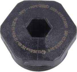 Stopper; PG16; IP68; polyamide; black; V-Ex