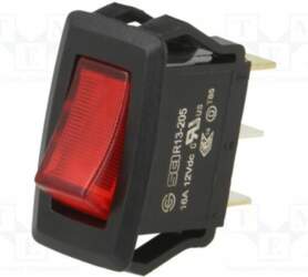 SWITCH COMPONENTS ROCKER; SPST; Pos: 2