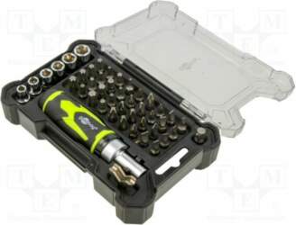 Tools set: screwdriver bits; plastic cassette
