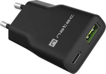 USB Charger Natec slim RiberaGAN 1xUSBC+1xUSBA