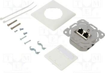 Wall socket; white; RJ45 socket x2