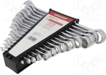 Wrench: combination spanner-set; double-sided; Plating: chromium