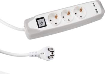 3-way power strip with switch -