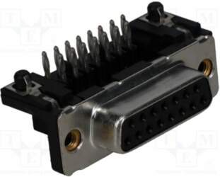AMPHENOL Connector: D-Sub; socket; female; angled