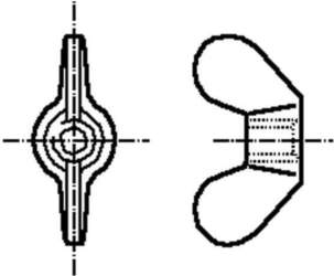 BOSSARD Nut; winged; M6; 1; polyamide