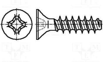 BOSSARD Screw; for plastic; 3x16; Head: