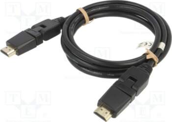 Cable; HDMI plug movable 360°,both