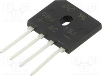 DC COMPONENTS Bridge rectifier: single-phase; Urmax:
