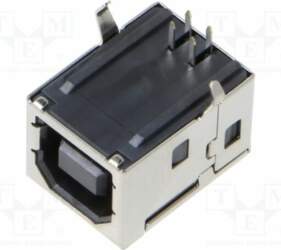 GCT Connector: USB B; socket; THT