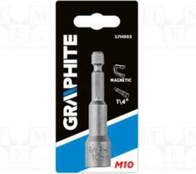 GRAPHITE Screwdriver bit; 6-angles socket; 1/4"