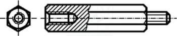 HARWIN Spacer sleeve; 6mm; Int.thread: