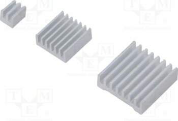 Heatsink: extruded; grilled; Raspberry Pi; silver