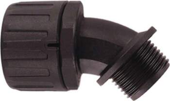 HELLERMANNTYTON 45° angled connector; Thread: metric
