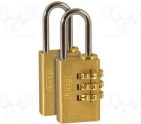 KASP Padlock; shackle,combination code; brass