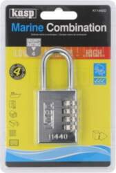KASP Padlock; shackle,combination code; stainless