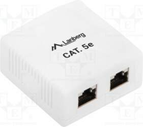 LANBERG Wall socket; white; RJ45 socket