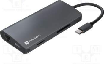 NATEC Hub USB; HDMI socket,RJ45