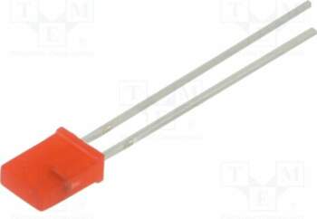 OPTOSUPPLY LED; red; rectangular; 7x5x2mm; bipolar