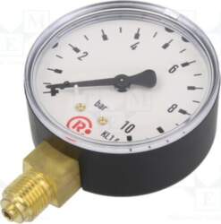 PNEUMAT Manometer; 0÷10bar; bottom connection; Thread: