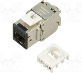 RJ45 module; Keystone; RJ45 socket; silver