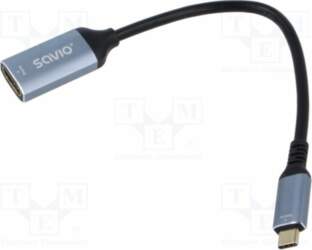 SAVIO Adapter; HDMI socket,USB C