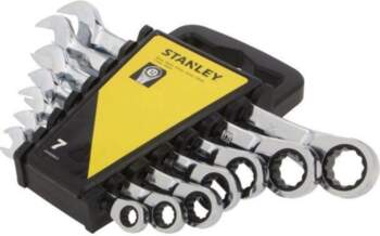 STANLEY Wrench: combination spanner-set; rattle; 7pcs