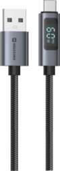 Swissten LCD Kabelis USB - USB-C