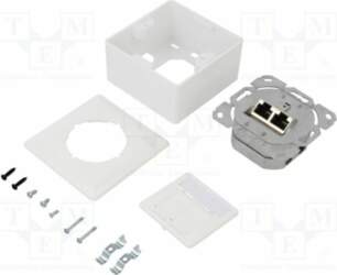 Wall socket; white; RJ45 socket x2