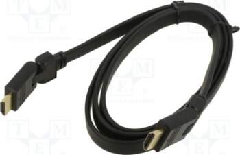 Cable; HDMI plug movable ±90°,both