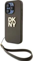 DKNY PU Leather Stack Logo Wrist