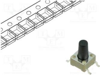 E-SWITCH Microswitch TACT; SPST-NO; Pos: 2