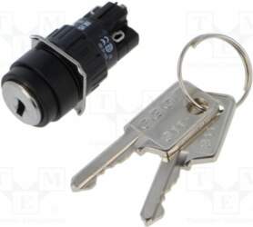 EAO Switch: rotary with key; 16mm