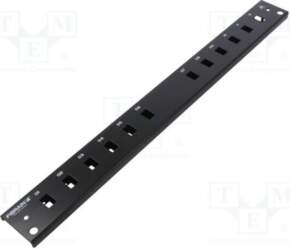 Front panel; 1U; Panel colour: black