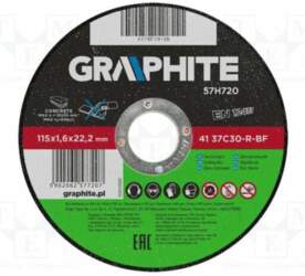 GRAPHITE Cutting wheel; Ø: 115mm; Disc