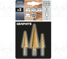 GRAPHITE Drill bit-kit; step,multistep; thin