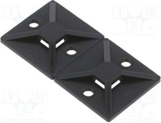 HELLERMANNTYTON Holder; screw,self-adhesive; black; cable