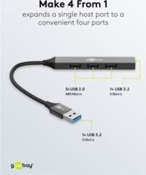 Hub USB; USB A socket x4