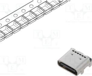 LUMBERG Connector: USB C; socket; on