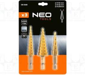 NEO TOOLS Drill bit-kit; step,multistep