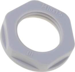 Nut; M16; polyamide; 22mm; grey; Thread: