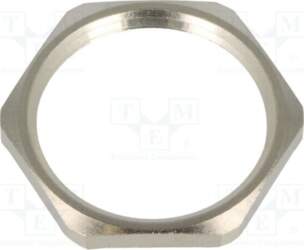 Nut; with earthing; PG21; brass; Thk: